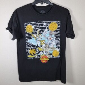 Space Jam Characters‎ Basketball Graphic T Shirt Black Size Medium